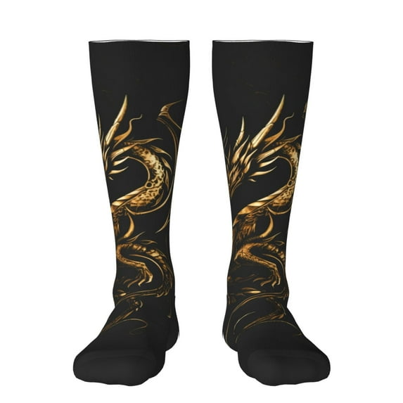 Naloa Golden Dragon Tattoo Art Knee Socks, High Socks Long Stretchy Sock Women Knee High Stocking, Long Socks for Women