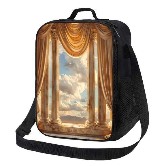 Naloa Golden Drapes Pillars Clouds Lunch box Lunch bag for men women Large capacity Lunchbox Insulated Lunch bag Lunch box cooler