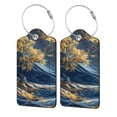 thumbnail image 1 of Naloa Golden Fantasy Landscape Luggage Tag for Suitcase Leather Baggage Tag with Stainless Steel Loop Privacy Cover for Women Men Girls-1, 1 of 5
