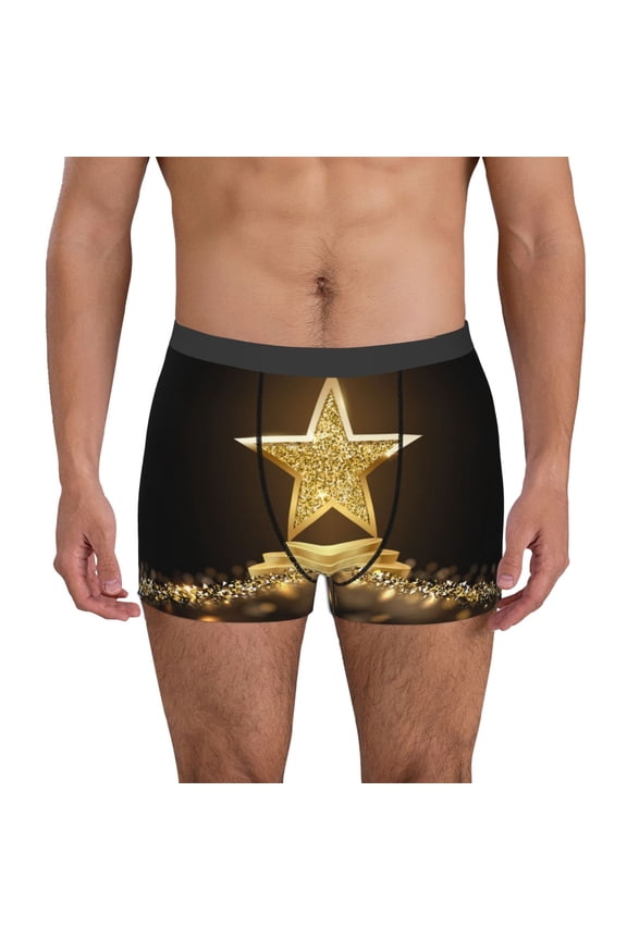 Golden Glitter And Light Mens Underwear - Boxers for Men, Mens Boxer Briefs, Classic Briefs for Men-Small