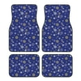 thumbnail image 1 of Naloa Golden Snowflakes Royal Blue Car Foot Mat Set of 4 Pieces - Universal Floor Liner Neoprene Full Set Floor Mats for Cars Trucks SUV, 1 of 7