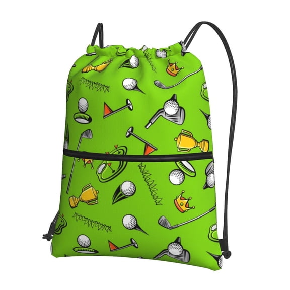 Naloa Golf Sport Club Drawstring Backpack String Bag Cinch Water Resistant for Gym Shopping Sport Yoga
