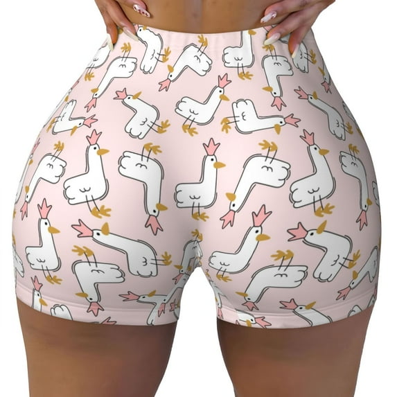 Naloa Goose Queen Biker Shorts for Women Seamless Scrunch Short Women’s Yoga Shorts for Gym Running Sport Shorts - Small