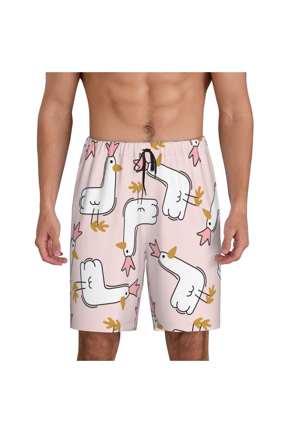 Goose Queen Men's Short Pajama Pants, Lounge Comfort Shorts with Elasticized Waistband and Side Pockets - Medium