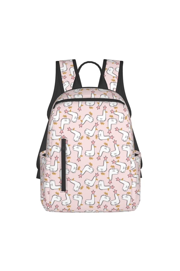 Goose Queen Print Lightweight DayBackpack Suitable for school, work, shopping, travel, etc.