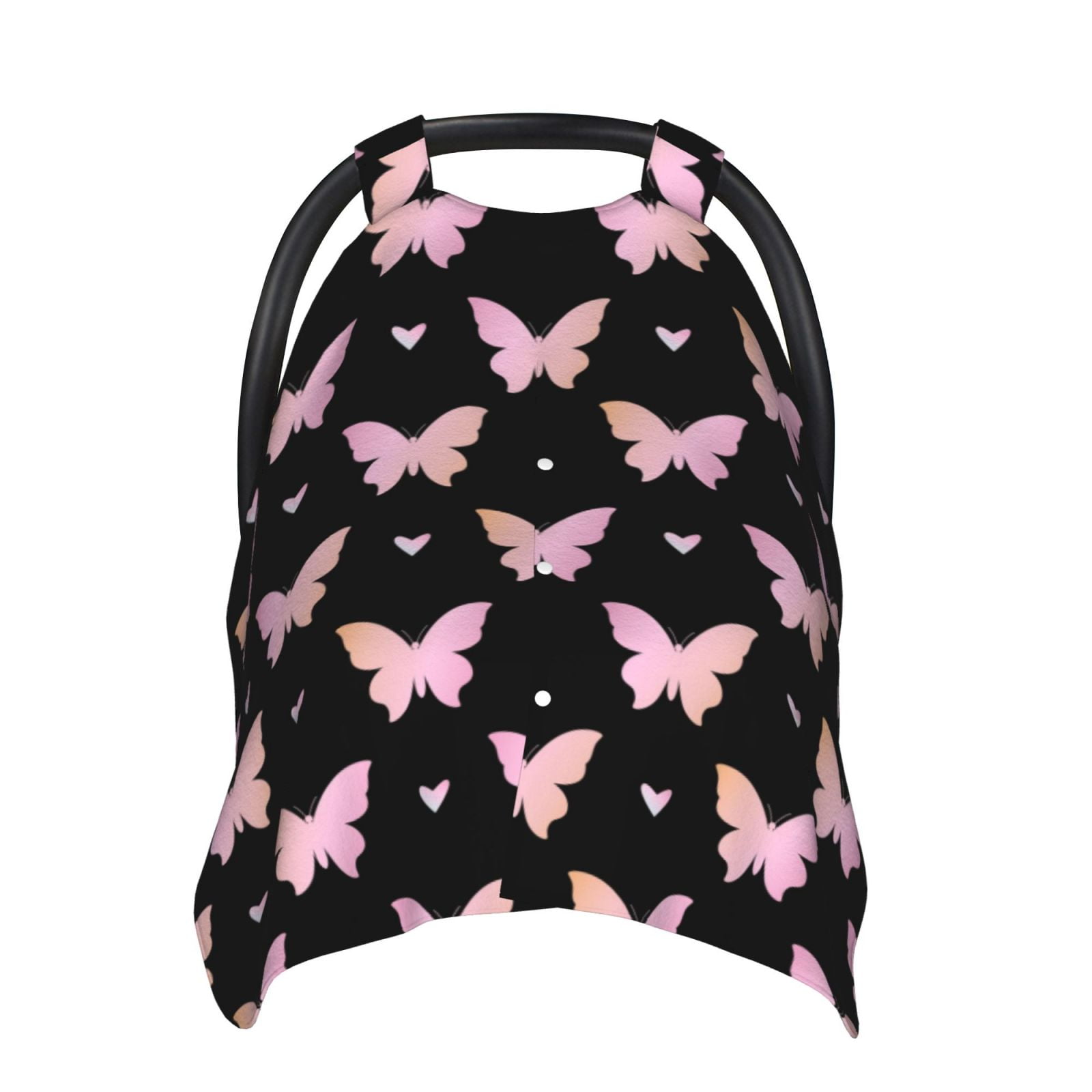 Naloa Gradient Butterfly Baby Car Seat Cover, Breathable Baby Carrier Cover, Multiuse Baby Carrier Cover & Nursing Breastfeeding Cover