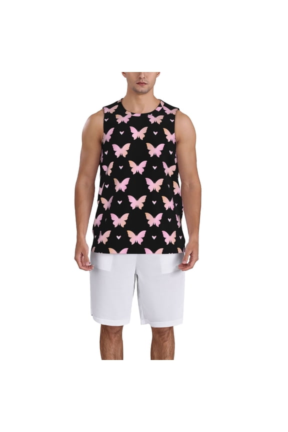 Gradient Butterfly Basketball Jersey Reversible Men's Mesh Athletic Sports Shirts Training Practice S-4XLXX-Large