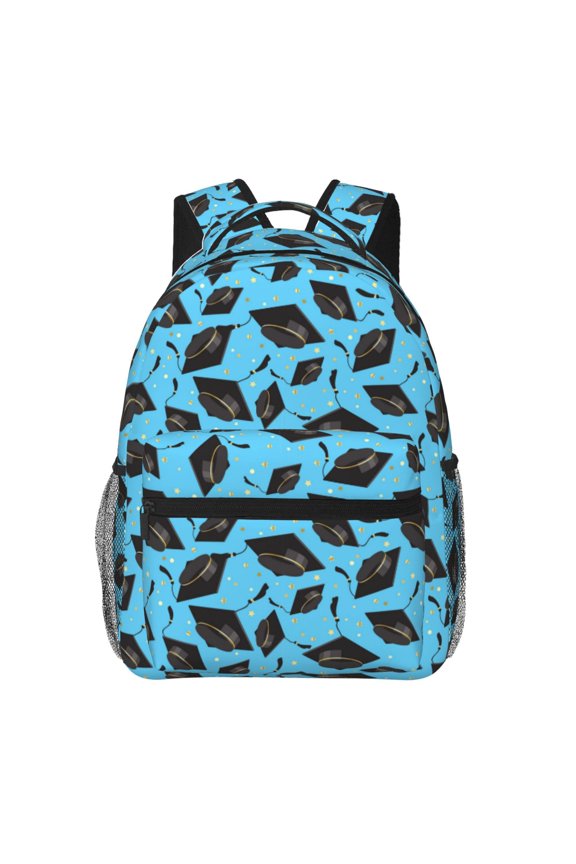 Graduation Hats2 Print Solid Color Tie Formal Necktie for MenSuitable for business, daily life, work