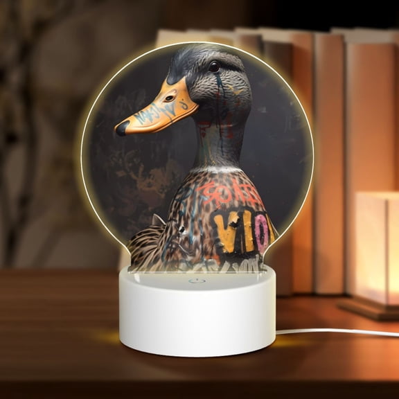 Naloa Graffiti Cool Duck Acrylic LED Night Light Custom LED Lights Personalized Nightlight Customized Gifts for Family Couples Friends