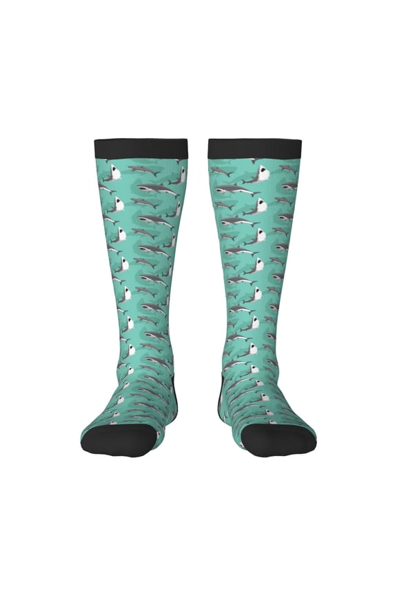 Great White Shark Knee Socks, High Socks Long Stretchy Sock Women Knee High Stocking, Long Socks for Women
