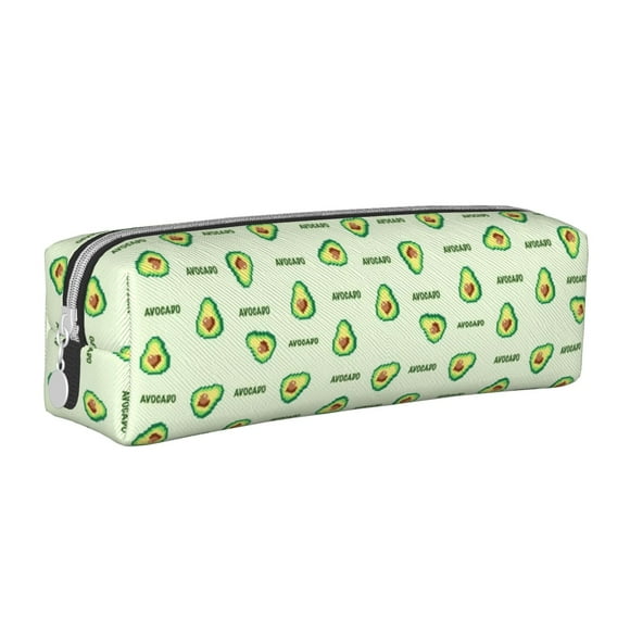 Naloa Green Avocado Leather Pencil Case, Makeup Pouch, Zipper Pouch for Daily Essentials, Storage Organizer, Cosmetics and Stationary Bag
