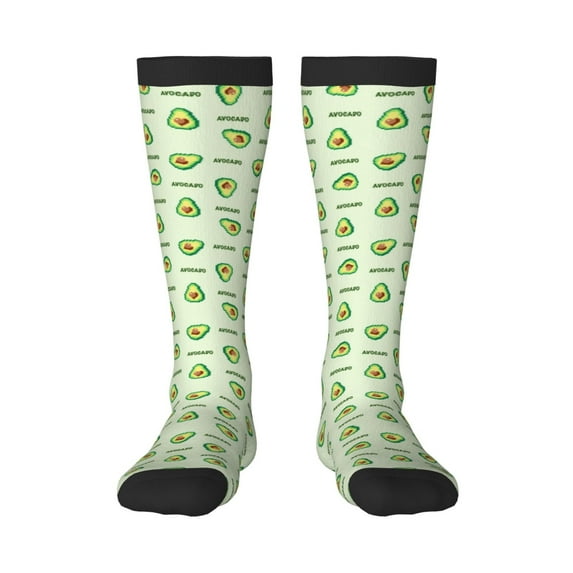 Naloa Green Avocado Thigh High Socks Extra Long Stretchy Sock Women Over Knee High Opaque Stocking Daily Wear