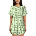 thumbnail image 1 of Naloa Green Avocado Women's Short-Sleeved Pajama Set, Loungewear, Summer pajamas, Breathable Cozy - Medium, 1 of 9
