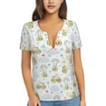 thumbnail image 1 of Naloa Green Blue Avocado Print T-Shirts Short Sleeve V Neck Tees for Women Fashion Tops Trendy Lightweight Soft Casual Summer Outfits Clothes, 1 of 5