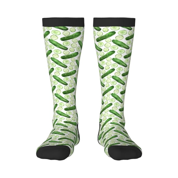 Naloa Green Cucumber1 Knee Socks, High Socks Long Stretchy Sock Women Knee High Stocking, Long Socks for Women