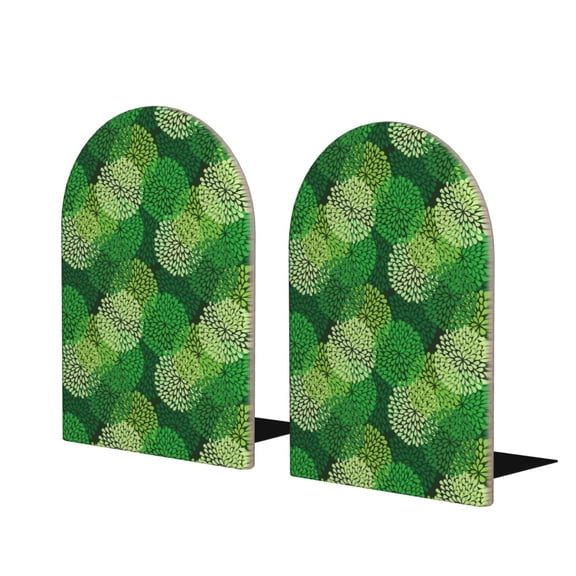 Naloa Green Flower 2 Pcs Bookend Large Capacity Office Book Ends for Home Office Library School Study Decoration