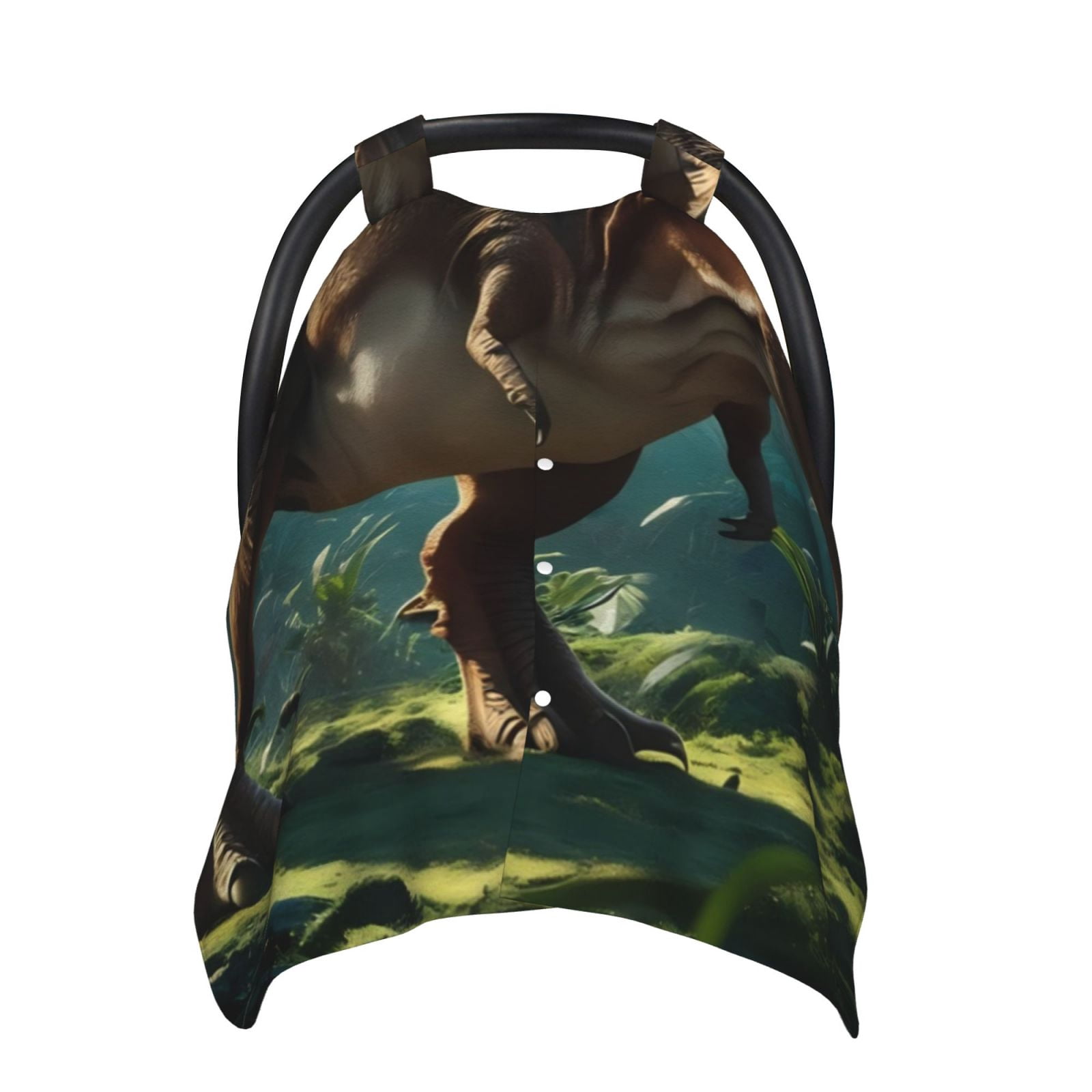 Naloa Green Forest Dinosaur Baby Car Seat Cover, Breathable Baby Carrier Cover, Multiuse Baby Carrier Cover & Nursing Breastfeeding Cover