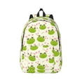 thumbnail image 1 of Naloa Green Frog Canvas Backpack for Men Women Rucksack Casual Travel Daypack College Tote Satchel Bookbag for Teens-Small, 1 of 7