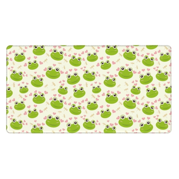 Naloa Green Frog Gaming Mouse Pad Large Mouse Mat Long Extended Desk Pad Non-Slip Rubber Mice Pads Stitched Edges Thin Pad (16x29.5 Inch)
