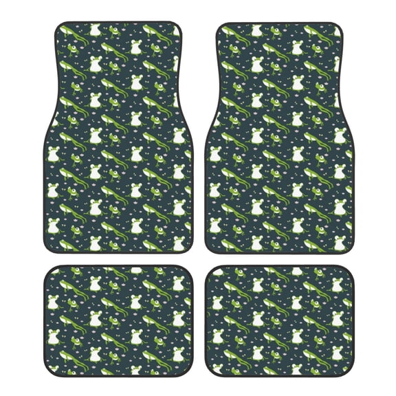 Naloa Green Frogs Car Foot Mat Set of 4 Pieces - Universal Floor Liner Neoprene Full Set Floor Mats for Cars Trucks SUV