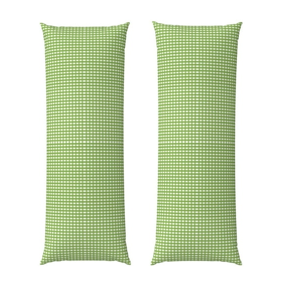 Naloa Green Gingham Super Soft 20x60 Body Pillow Case,Long Side Hidden ZipperPILLOWS ARE NOT INCLUDED
