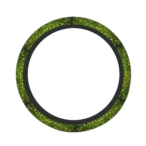 Naloa Green Glitter Sparkle Elastic Steering Wheel Cover, Auto Steering Wheel Cover 15 Inch, Fit Suvs,Vans Cars,Trucks
