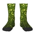 thumbnail image 1 of Naloa Green Glitter Sparkle Kids Socks Unisex Kids and Toddlers' Crew Socks, ,1 Pairs, 1 of 5