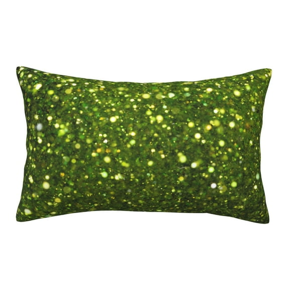 Naloa Green Glitter Sparkle Pillowcase, Throw Pillowcase, Wrinkle-Free, Stain-Resistant with Hidden Zipper for Bedroom Sofa-16"x24"