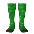 thumbnail image 1 of Naloa Green Glitter Thigh High Socks Extra Long Stretchy Sock Women Over Knee High Opaque Stocking Daily Wear, 1 of 6