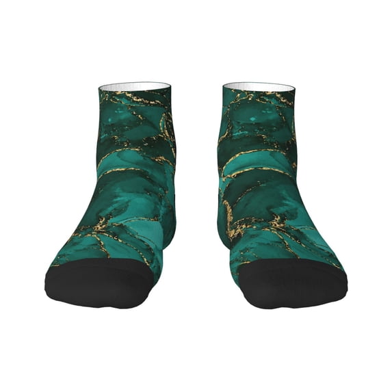 Naloa Green Gold Glitter Ankle Socks for Women Non Slip Socks No Show Socks Classic Low Cut Casual Socks Casual Socks