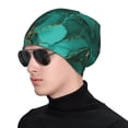 thumbnail image 1 of Naloa Green Gold Glitter Soft Beanie Hat, Knit Beanie Daily Beanie in Fine Knit for Women Men Winter Travel, Outdoor, 1 of 7