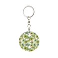 thumbnail image 1 of Naloa Green Hawaii Palms Print Round Keychain Keychain Key Ring, Key Tag, Key Chain Bulk for Gift Accessories (Round), 1 of 7