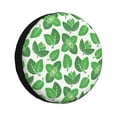 thumbnail image 1 of Naloa Green Leaves PVC Leather Spare Tire Wheel Cover Spare Tire Cover, for Car Truck SUV Camper Trailer Universal Fit(14-17in)-17 inch, 1 of 6