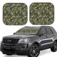 thumbnail image 1 of Naloa Green Skulls 2 Piece Foldable Car Sun Shades, Car Windshield Sunshade, Front Window Sunshade for Car, Truck, SUV - Small, 1 of 7