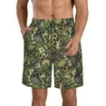 thumbnail image 1 of Naloa Green Skulls Men's Beach Shorts, Surfing shorts, Swim trunks, Quick Dry Swim Trunks for Surfing Beach Fun - X-Large, 1 of 1