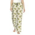 thumbnail image 1 of Naloa Green Snake Print Women’s Ultra-Soft Comfy Pajama Lounge Pants with Pockets & Drawstring, 1 of 8