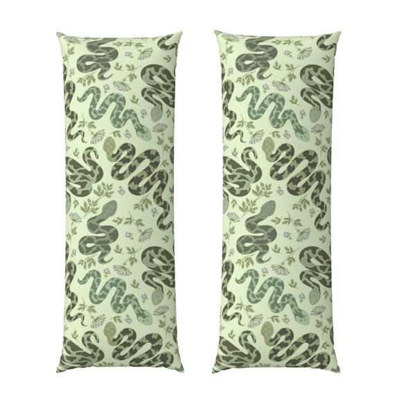 Naloa Green Snake Super Soft 20x60 Body Pillow Case,Long Side Hidden Zipper(PILLOWS ARE NOT INCLUDED)
