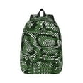 thumbnail image 1 of Naloa Green Snakeskin Canvas Backpack for Men Women Rucksack Casual Travel Daypack College Tote Satchel Bookbag for Teens-Medium, 1 of 7