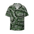 thumbnail image 1 of Naloa Green Snakeskin Men's Loose Fit Cuban Collar Short-Sleeve Shirt with Button-down and Chest Pocket for Everyday Wear Outings - Small, 1 of 7
