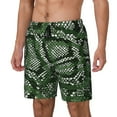 thumbnail image 1 of Naloa Green Snakeskin Print Men Swim Trunks with Compression Liner ,Board Shorts,Men's Swim Shorts with Drawstring and Elastic Waistband-XX-Large, 1 of 6