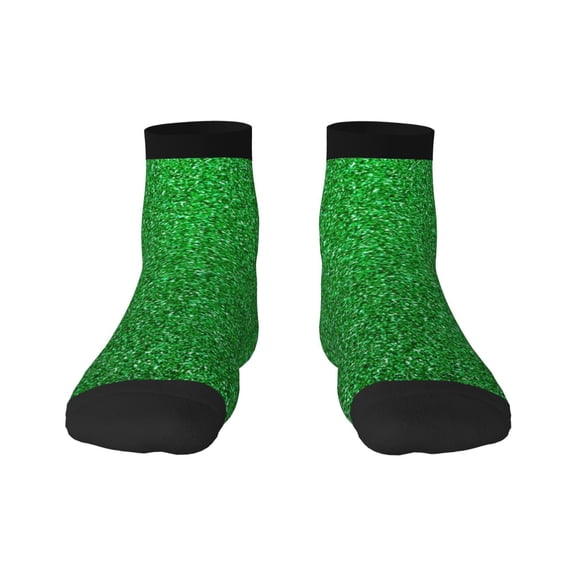 Naloa Green Sparkling Shiny Ankle Socks for Women Non Slip Socks No Show Socks Classic Low Cut Casual Socks Casual Socks