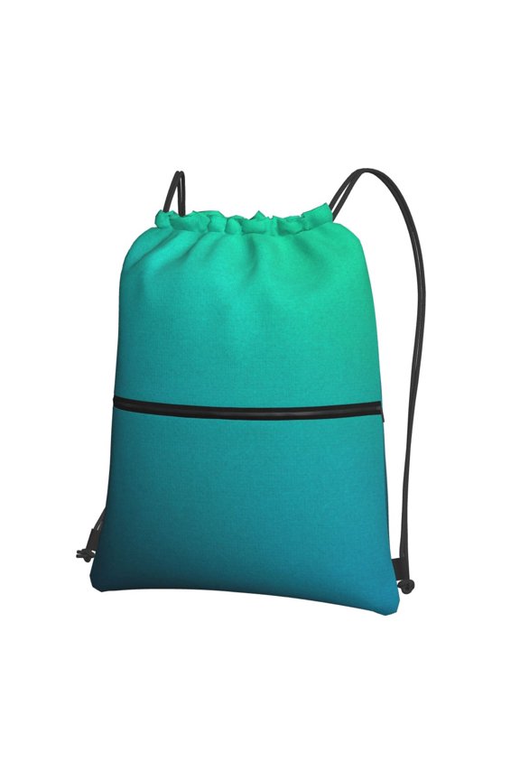 Green Turquoise Teal Drawstring Backpack String Bag Cinch Water Resistant for Gym Shopping Sport Yoga