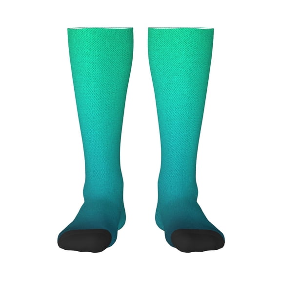 Naloa Green Turquoise Teal Knee Socks, High Socks Long Stretchy Sock Women Knee High Stocking, Long Socks for Women