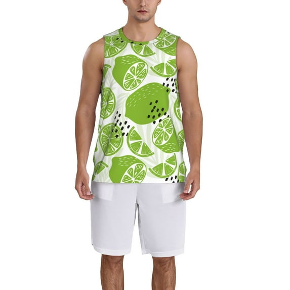 Naloa Green Various Lemons Basketball Jersey Reversible Men's Mesh Athletic Sports Shirts Training Practice S-4XL4X-Large