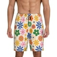 thumbnail image 1 of Naloa Groovy Daisy Flowers Men's Short Pajama Pants, Lounge Comfort Shorts with Elasticized Waistband and Side Pockets - 4X-Large, 1 of 9