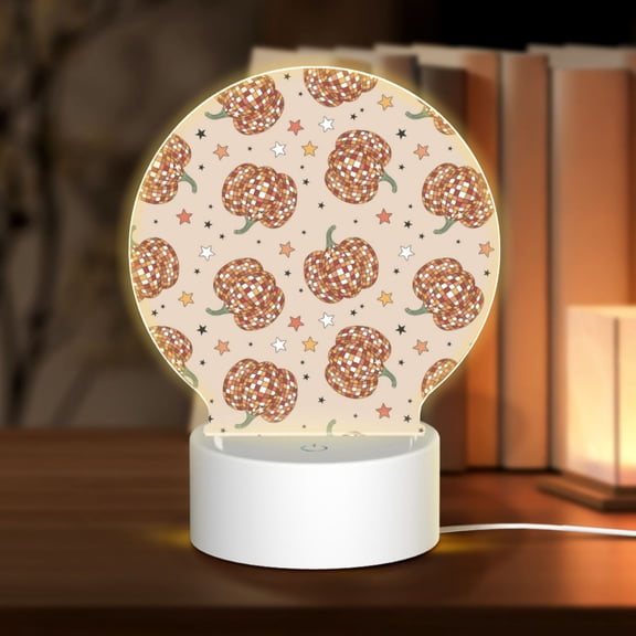 Naloa Groovy Disco Pumpkin Acrylic LED Night Light Custom LED Lights Personalized Nightlight Customized Gifts for Family Couples Friends