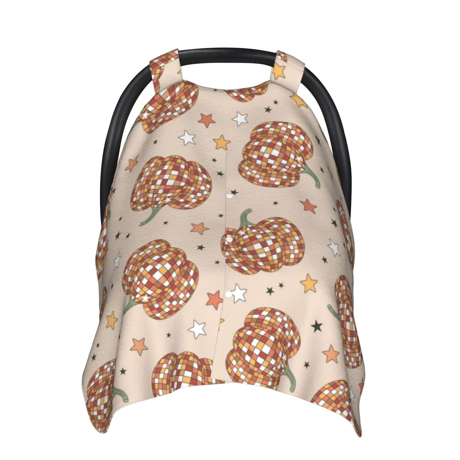Naloa Groovy Disco Pumpkin Baby Car Seat Cover, Breathable Baby Carrier Cover, Multiuse Baby Carrier Cover & Nursing Breastfeeding Cover