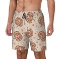 thumbnail image 1 of Naloa Groovy Disco Pumpkin Print Men Swim Trunks with Compression Liner ,Board Shorts,Men's Swim Shorts with Drawstring and Elastic Waistband-Medium, 1 of 6
