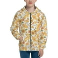 thumbnail image 1 of Naloa Groovy Hippie Flower Mushrooms Teenage Zipper Hoodie, Long Sleeve Zip Up Hoodies Casual Jackets Tops for 7-12 Years-Small, 1 of 6