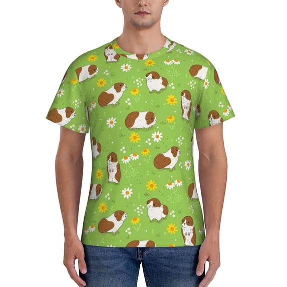 Naloa Guinea Pigs Men's T-Shirt Sport T-shirt Men's Basic Tee Casual Men's Shirt, Round Neck, Short Sleeves - XX-Large